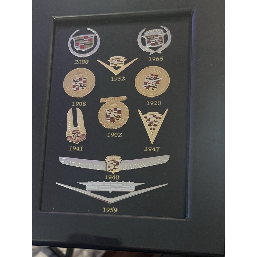 Cadillac 100 Years of Pins 10 Collectable Pins in Black Display CaseGM Official. - Picture 6 of 8